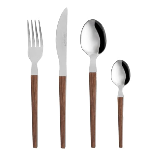24-teiliges Diletta-Besteckset mit Holzgriff, Holz von KASANOVA