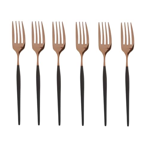 6er-Set luxuriöser Süßigkeitengabeln in Schwarz und Roségold 6er-Set luxuriöser Süßigkeitengabeln in Schwarz und Roségold von KASANOVA