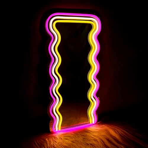 Generico 1 SPIEGEL LED NEON LICHT CM30X60 GEWELLT, Acryl Polypropylen Elektronische Komponenten, blank von KASANOVA