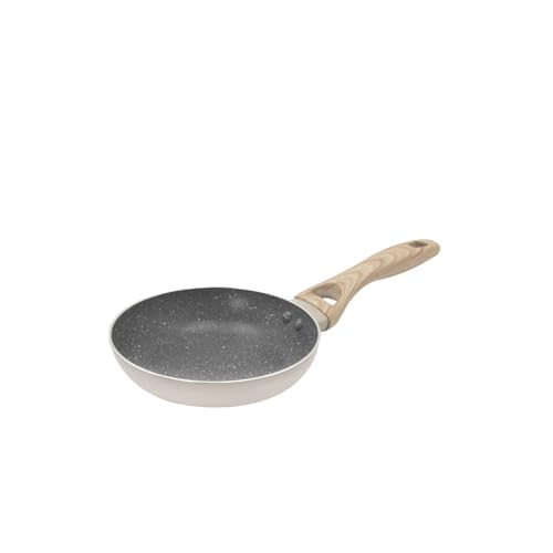 KASANOVA 1 18cm Bratpfanne mit Schriftzug-Taupe Cooking Therapy, Gepresstes Aluminium Bakelit von KASANOVA