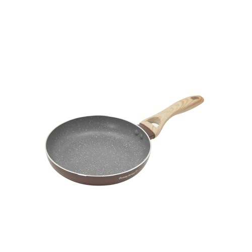 KASANOVA 1 20 cm Bratpfanne mit Schriftzug-braun Cooking Therapy, Gepresstes Aluminium Bakelit von KASANOVA