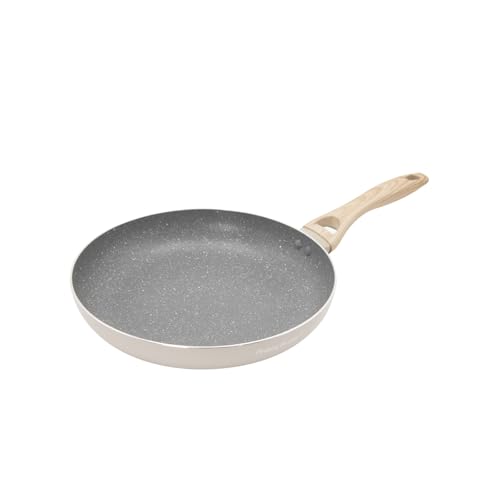 KASANOVA 1 28cm Bratpfanne mit Schriftzug-Taupe Cooking Therapy, Gepresstes Aluminium Bakelit von KASANOVA