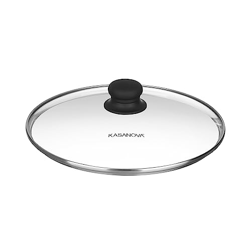 KASANOVA 1 Glasdeckel 28 cm, schwarz, Soft Touch, Gehärtetes Glas Stahl Bakelit KASANOVA 1 Glasdeckel 28 cm, schwarz, Soft Touch, Gehärtetes Glas Stahl Bakelit von KASANOVA