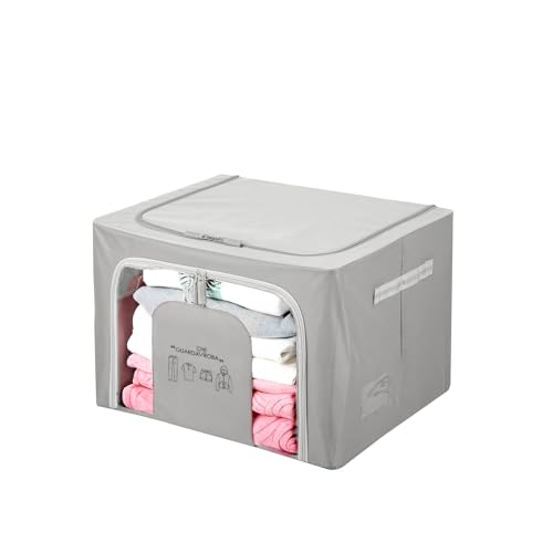 KASANOVA 1 KLEIDERSCHRANK 50X40X33 CM MIT GRAUEM SCHRIFTZUG, Polyester Eisen MDF-Faserplatte PVC-Kunststoff, gray von KASANOVA
