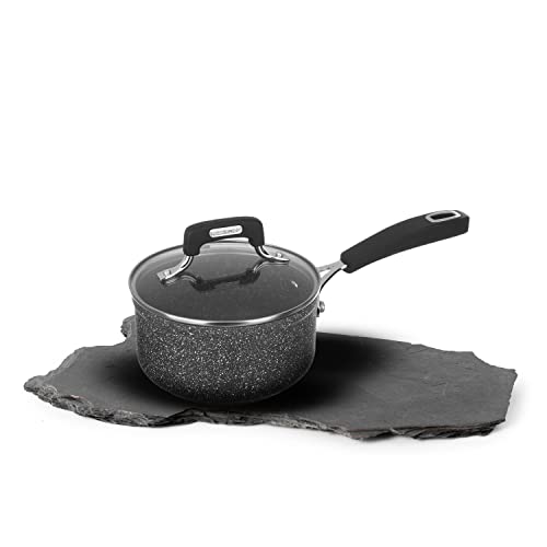 KASANOVA 1 NEU PETRA DARK AUFLAUF 16CM 1 GRIFF DECKEL, Aluminium Gehärtetes Glas Silikon Stahl von KASANOVA