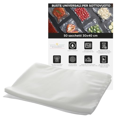 KASANOVA 1 Set mit 50 Universal-Vakuumbeuteln-30x40 cm, Polyethylen Polyamid KASANOVA 1 Set mit 50 Universal-Vakuumbeuteln-30x40 cm, Polyethylen Polyamid von KASANOVA