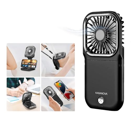 KASANOVA 1 Tragbarer Ventilator und Powerbank-Schwarz, ABS-Kunststoff Elektronische Komponenten KASANOVA 1 Tragbarer Ventilator und Powerbank-Schwarz, ABS-Kunststoff Elektronische Komponenten von KASANOVA