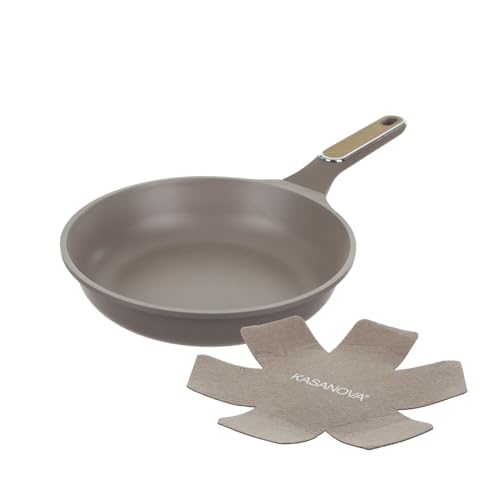 KASANOVA Antihaft-Bratpfanne Taupe mit Pfannenschutz (26 cm) von KASANOVA