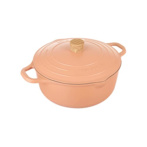 KASANOVA Antihaft-Kasserolle Pot Art in verschiedenen Farben mit innovativem Deckel – geeignet für Induktion, ideal für Schmorgerichte und langsames Garen (Rosa, 28 Cm) von KASANOVA