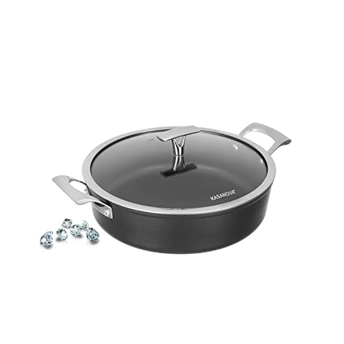 KASANOVA, beschichtete Pfanne 0% Fett, Pfanne für Induktion und alle Kochfelder, mit rutschfestem Griff, antihaftbeschichteter Pfanne, Omelettpfanne. (27 cm) von KASANOVA