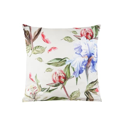 KASANOVA 1 EINRICHTUNGSKISSEN CM50X50 DIGITAL FLOWE MILK VELVET, Polyester, Milch von KASANOVA