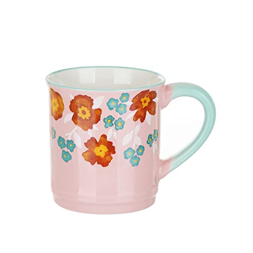 KASANOVA Tasse Blumen 310 ml aus Porzellan hellblau und rosa mehrfarbig von KASANOVA