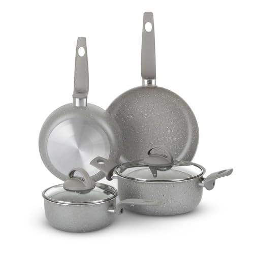 KASANOVA Set Töpfe für traditionelle Kochfelder, antihaftbeschichtetes Töpfe-Set, Kochgeschirr-Set, gesundes, schnelles und gleichmäßiges Kochen. Hergestellt in Italien. (6 teile) von KASANOVA