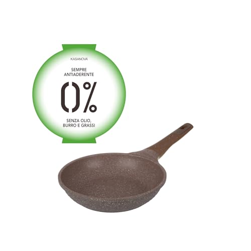 KASANOVA, beschichtete Pfanne 0% Fett, Pfanne für Induktion und alle Kochfelder, mit rutschfestem Griff, antihaftbeschichteter Pfanne, Omelettpfanne. (20 cm) von KASANOVA