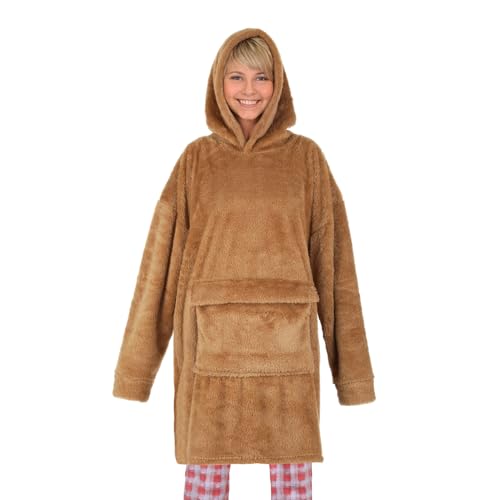 Kasanova 1 Brauner gebürsteter Kapuzenpullover, Polyester von KASANOVA
