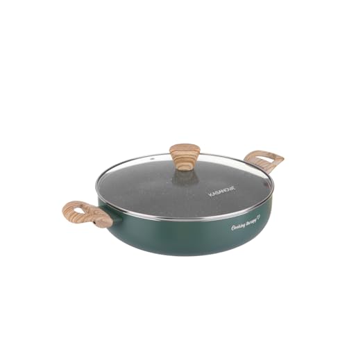 Kasanova 1 Cooking Therapy Auflaufform 22 cm mit Deckel, Gepresstes Aluminium Bakelit Glas von KASANOVA