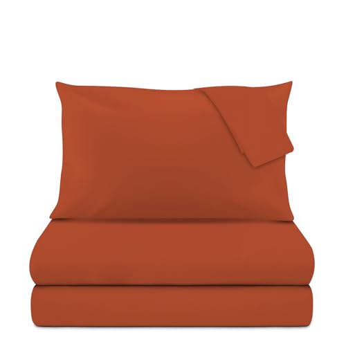 Kasanova 1 Doppelbett, rostfarben, Satin, komplett, Baumwolle von KASANOVA