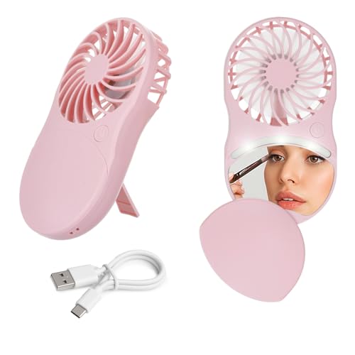 Kasanova 1 Mini-Taschenventilator mit LED-Spiegel-Rosa, ABS-Kunststoff Elektronische Komponenten Kasanova 1 Mini-Taschenventilator mit LED-Spiegel-Rosa, ABS-Kunststoff Elektronische Komponenten von KASANOVA
