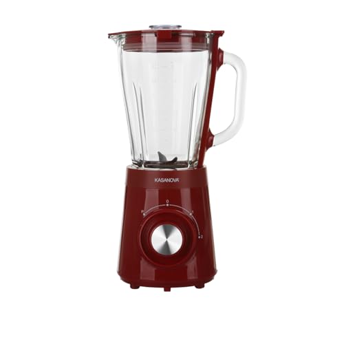 Kasanova 1 Standmixer LT1.5 Glaskrug W500 ROT, Polypropylen Glas ABS-Kunststoff Elektronische Komponenten, 1.5 liters von KASANOVA