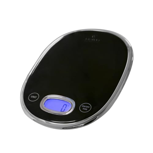 Kasanova 1 TRAZZI FLACHE DIGITALE KÜCHENWAAGE 5KG, ABS-Kunststoff Radiergummi Elektronische Komponenten, Schwarz und Chrom Kasanova 1 TRAZZI FLACHE DIGITALE KÜCHENWAAGE 5KG, ABS-Kunststoff Radiergummi Elektronische Komponenten, Schwarz und Chrom von KASANOVA