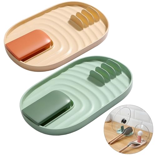 KASESSS 2 Stück Topfdeckelhalter Löffelablage Ständer, Faltbar Halter für Topfdeckel und Löffel, Multifunktional Küchenutensilablage, Topfdeckelablage und Besteckablage zur Vermeidung von Tropfflecken von KASESSS