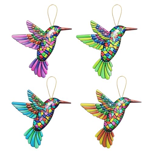 KASESSS 4 Stück Kolibri Wanddeko Garten, Wanddeko Aussen Acryl, Zaundeko, Garten wAnddeko, Zaun Deko, dEko Gartenzaun, Gartendeko zum Aufhängen, Kolibri Deko Hängedekoration für Zuhause Hof Terrasse von KASESSS