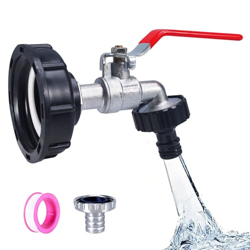 KASESSS IBC Auslaufhahn 3/4 Zoll, Legierungen IBC Tank Zubehör, IBC Tank Auslaufhahn, 1000l Wassertank Zubehör Auslaufhahn, für S60x6 Wassertank Wasserhahn, 1000 Liter Tankhahn von KASESSS