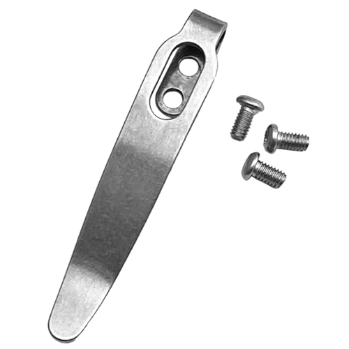 KASFDBMO 1Set Mit 3 Stcke Schrauben Messer Edelstahl Zurck Clip Tasche Taille Klemme Falten Messer Machen Zubehr Teile Zurck Klemmen - Werkzeug-Set - HARDWARE CLAMP VISE - Schwarz, Wei, Silber von KASFDBMO