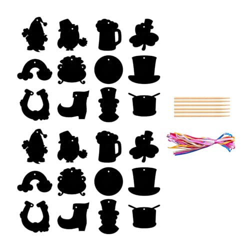 KASFDBMO 24PCS Irish Festival Themeed Scratch Paper Set Hängende Dekoration Für Handwerks Und Festivalfeierlichkeiten von KASFDBMO
