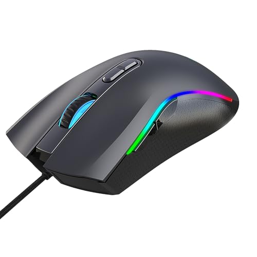 KASFDBMO Cord Gamings Maus Spektrum Hintergrundbeleuchtung Ergonomische Maus programmierbar mit 7 Hintergrundbeleuchtung bis zu 3200 dpi von KASFDBMO