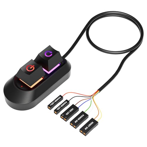 KASFDBMO Desktop-Power-Taste, Desktop-Computer-Netzschalter mit beleuchteter Computer-Motherboard-Power-Taste KASFDBMO Desktop-Power-Taste, Desktop-Computer-Netzschalter mit beleuchteter Computer-Motherboard-Power-Taste von KASFDBMO