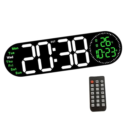 KASFDBMO Große LED Digitale Wanduhr Mit Fernbedienung 2 Alarm DST Und Datumstemperaturanzeige Für Wohnzimmer Und Schlafzimmer Home Decors Takt KASFDBMO Große LED Digitale Wanduhr Mit Fernbedienung 2 Alarm DST Und Datumstemperaturanzeige Für Wohnzimmer Und Schlafzimmer Home Decors Takt von KASFDBMO