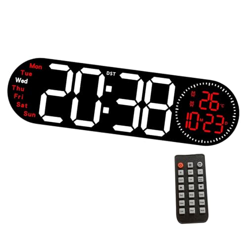 KASFDBMO Große LED Digitale Wanduhr Mit Fernbedienung 2 Alarm DST Und Datumstemperaturanzeige Für Wohnzimmer Und Schlafzimmer Home Decors Takt KASFDBMO Große LED Digitale Wanduhr Mit Fernbedienung 2 Alarm DST Und Datumstemperaturanzeige Für Wohnzimmer Und Schlafzimmer Home Decors Takt von KASFDBMO