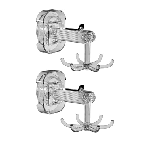 KASFDBMO Multifunktionaler drehbarer Haken mit 6 Klauen, Saugnäpfe, 360 Grad drehbar, Wand-Organizer, Hänge-Aufbewahrungsregal, Küche, drehbare Haken, 2 Stück KASFDBMO Multifunktionaler drehbarer Haken mit 6 Klauen, Saugnäpfe, 360 Grad drehbar, Wand-Organizer, Hänge-Aufbewahrungsregal, Küche, drehbare Haken, 2 Stück von KASFDBMO