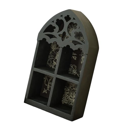 KASFDBMO Wandregal aus Holz mit Kristallakzenten, aufwendiges Blatt-Design für viktorianische Heimdekoration für Freunde, präzise geschnittenes dekoratives Regal von KASFDBMO