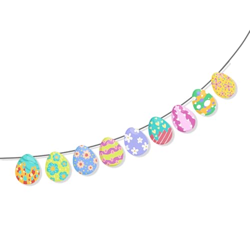 Oster-Party-Dekoration, Banner, bunte Girlanden, Kaninchen, Wirbel, Ornament, Festival, Schaufenster, Schaufenster, Schaufenster, Schaufenster Oster-Party-Dekoration, Banner, bunte Girlanden, Kaninchen, Wirbel, Ornament, Festival, Schaufenster, Schaufenster, Schaufenster, Schaufenster von KASFDBMO