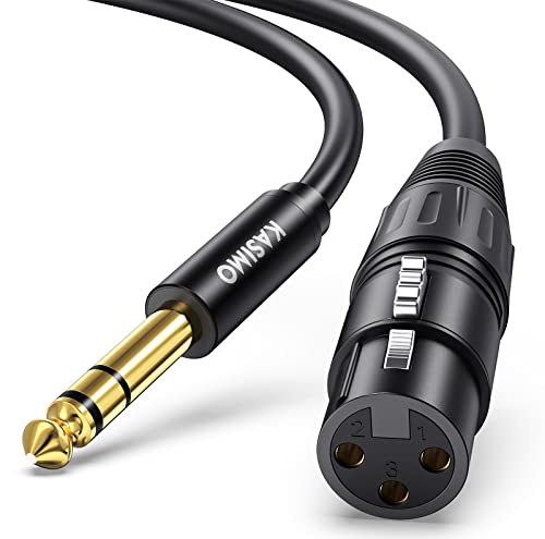 KASIMO Mikrofonkabel 10m XLR Buchse auf Jack 6,35 mm Stecker TRS Kabel, Stereo 1/4 Zoll Klinke TRS symmetrisch auf XLR Mikrofonkabel von KASIMO