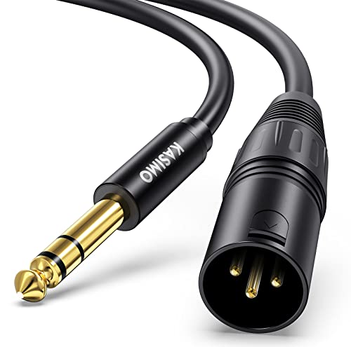 KASIMO Mikrofonkabel 5m XLR Stecker auf Jack 6,35 mm Stecker TRS Kabel, Stereo 1/4 Zoll Klinke TRS symmetrisch auf XLR Mikrofonkabel von KASIMO