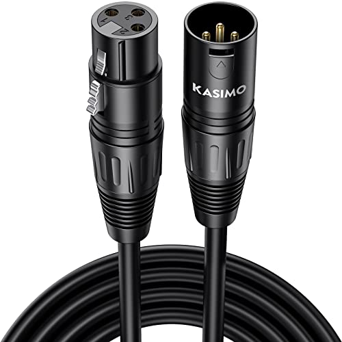 KASIMO Mikrofonkabel XLR Stecker auf XLR Buchse, 3-poliges XLR Kabel für Mikrofon, Verstärker, Mischpult, Lautsprecher, dmx kabel (2m) von KASIMO