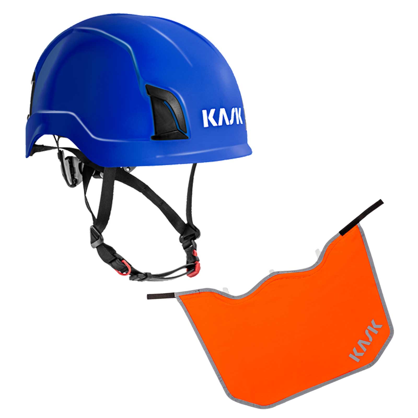 KASK Schutzhelm Zenith EN50365, EN397 + Nackenschutz orange mit BG Bau Förderung Farbe:blau von KASK