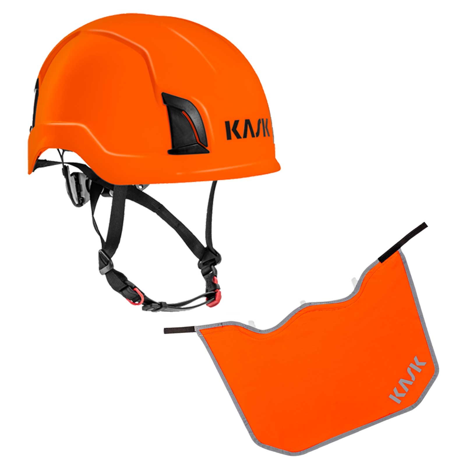 KASK Schutzhelm Zenith EN50365, EN397 + Nackenschutz orange mit BG Bau Förderung Farbe:orange von KASK