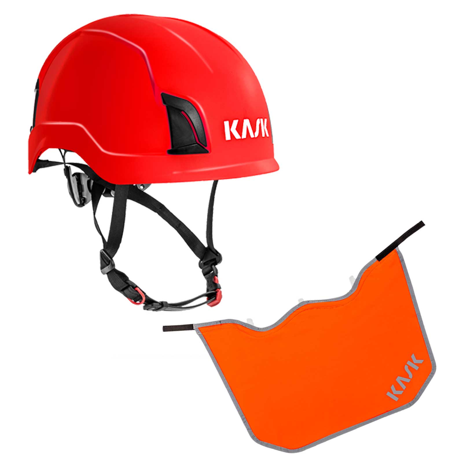 KASK Schutzhelm Zenith EN50365, EN397 + Nackenschutz orange mit BG Bau Förderung Farbe:rot von KASK