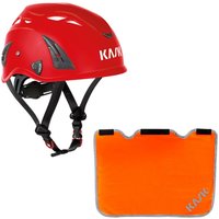 Schutzhelm Plasma aq + Nackenschutz orange mit bg Bau Förderung - Farbe:rot - Kask von KASK