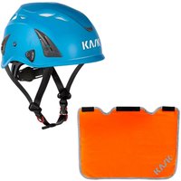 Schutzhelm Plasma aq + Nackenschutz orange mit bg Bau Förderung - Farbe:hellblau - Kask von KASK