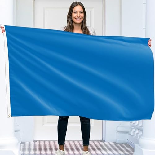 Feste schwarze Flagge – doppelseitiger Druck – 90 g Polyester – Doppelnaht – 2 Messingösen, groß 1,5 m x 0,9 m von KASKANA