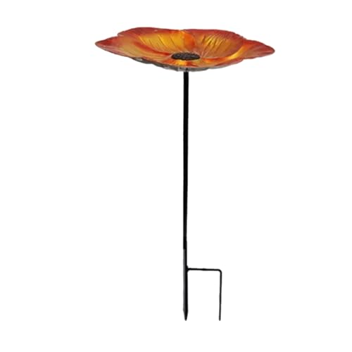 KASNLSAC Gartenvogelfutterbad mit Metallstockwetter-resistenter Außenständer Verstellbare Höhe einfach sauberes Design für Retro-Braun und Gold von KASNLSAC