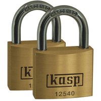 KASP K12540D2 Vorhängeschloss 40mm gleichschließend Goldgelb Schlüsselschloss von KASP
