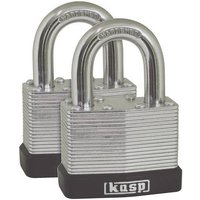 KASP K13040D2 Vorhängeschloss 40mm gleichschließend Silber Schlüsselschloss von KASP
