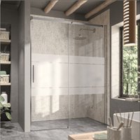 Duschwand mit Schiebetür luna mit Sichtschutz - Glas 8mm / 125 cm ohne Seitenstück von KASSANDRA
