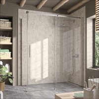 Duschwand mit Schiebetür luna - Glas 8mm / 110 cm Seitenstück : 76.5 - 79 cm von KASSANDRA